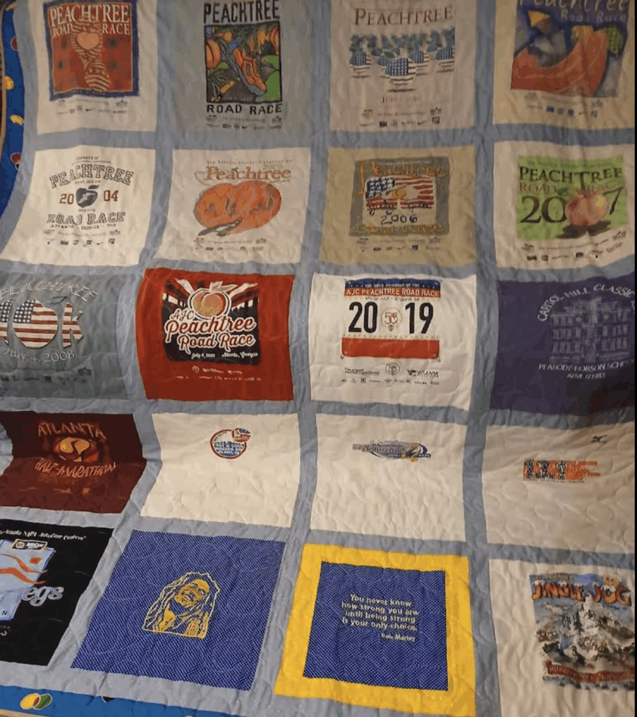 Peachtree Roadrace Tshirt Memory Quilt